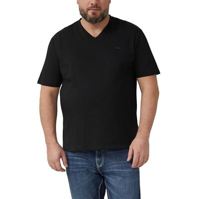 s.Oliver Baumwoll-T-Shirt mit Logo-Print und V-Neck s.Oliver Baumwoll-T-Shirt mit Logo-Print und V-Neck
