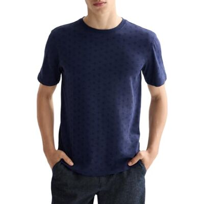 Scotch & Soda Herren Regular Fit Micro AOP T-Shirt, Batik Logo Print Navy AOP 410, XL Scotch & Soda Herren Regular Fit Micro AOP T-Shirt, Batik Logo Print Navy AOP 410, XL