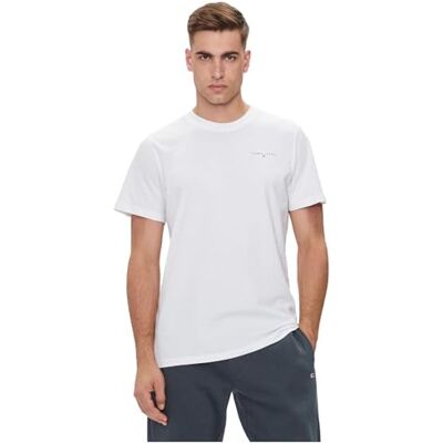 Tommy Jeans Herren T-Shirt Kurzarm Slim Rundhalsausschnitt, Weiß (White), XXL Tommy Jeans Herren T-Shirt Kurzarm Slim Rundhalsausschnitt, Weiß (White), XXL