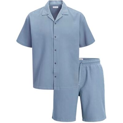 JACK & JONES Jjglobal Waffle Resort Shirt Ss Set Mp JACK & JONES Jjglobal Waffle Resort Shirt Ss Set Mp