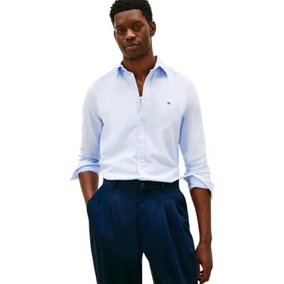 Tommy Hilfiger Herren Hemd Dobby Shirt Slim Fit, Blau (Sweet Blue), L Tommy Hilfiger Herren Hemd Dobby Shirt Slim Fit, Blau (Sweet Blue), L