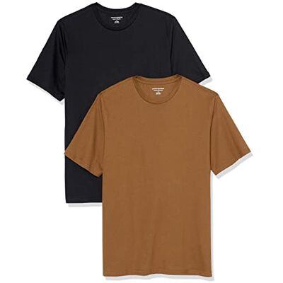 Amazon Essentials Herren T-Shirt Regular-Fit Kurzarm Rundhalsausschnitt 2er Pack Schwarz/Braun XX-Large Amazon Essentials Herren T-Shirt Regular-Fit Kurzarm Rundhalsausschnitt 2er Pack Schwarz/Braun XX-Large