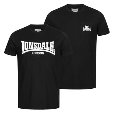 Lonsdale Herren Sussex Doppelpack T-Shirt, Schwarz, 5XL EU Lonsdale Herren Sussex Doppelpack T-Shirt, Schwarz, 5XL EU