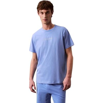 Calvin Herren-T-Shirt, kurzärmelig, Rundhalsausschnitt, Blau (Glacier), M Calvin Herren-T-Shirt, kurzärmelig, Rundhalsausschnitt, Blau (Glacier), M