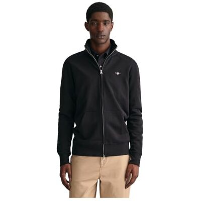 GANT Herren Reg Shield Full Zip Sweatshirt, Schwarz, XL EU GANT Herren Reg Shield Full Zip Sweatshirt, Schwarz, XL EU