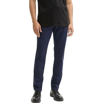 TOM TAILOR Herren Slim Fit Chino Hose mit Gürtel,10668 Sky Captain Blue, 32/34 TOM TAILOR Herren Slim Fit Chino Hose mit Gürtel,10668 Sky Captain Blue, 32/34