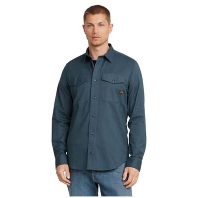 G-STAR Herren Marine Slim Hemd, Mehrfarben (dk sea Blue Micro bt D24963-D787-G770), L G-STAR Herren Marine Slim Hemd, Mehrfarben (dk sea Blue Micro bt D24963-D787-G770), L
