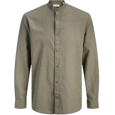 JACK & JONES Jjesummer Linen Blend Band Shirt L/S Sn JACK & JONES Jjesummer Linen Blend Band Shirt L/S Sn