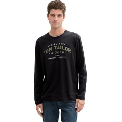 TOM TAILOR Herren 1039895 Longsleeve T-Shirt, 10916 Almost Black, XXL EU TOM TAILOR Herren 1039895 Longsleeve T-Shirt, 10916 Almost Black, XXL EU