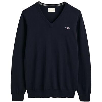 GANT Herren Classic Cotton V-Neck Pullover, Evening Blue, 4XL EU GANT Herren Classic Cotton V-Neck Pullover, Evening Blue, 4XL EU