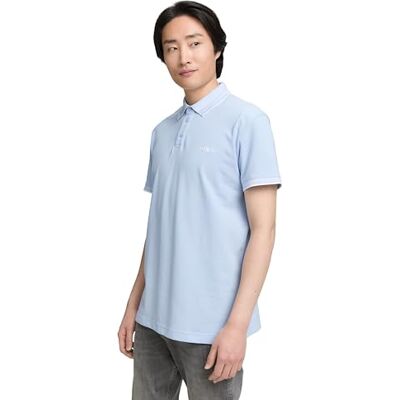 TOM TAILOR Piqué Poloshirt mit Stretch, Dove Blue White Two Tone Pique, XXXL TOM TAILOR Piqué Poloshirt mit Stretch, Dove Blue White Two Tone Pique, XXXL