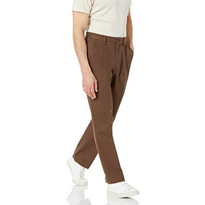 Amazon Essentials Herren Knitterfreie Chinohose mit klassischer Passform und Bügelfalte (erhältlich in Big & Tall), Braun, 33W / 28L Amazon Essentials Herren Knitterfreie Chinohose mit klassischer Passform und Bügelfalte (erhältlich in Big & Tall), Braun, 33W / 28L