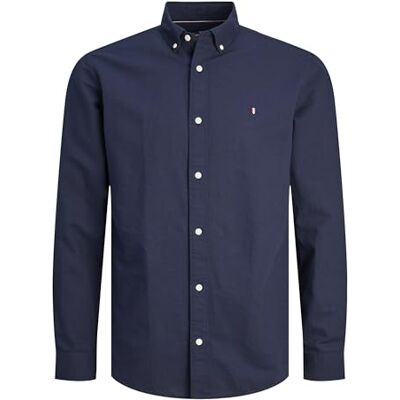 JACK & JONES Herren Jprblusummer Shield Shirt L/S Langarmhemd 12250007,Navy Blazer/Fit:Slim Fit,M JACK & JONES Herren Jprblusummer Shield Shirt L/S Langarmhemd 12250007,Navy Blazer/Fit:Slim Fit,M