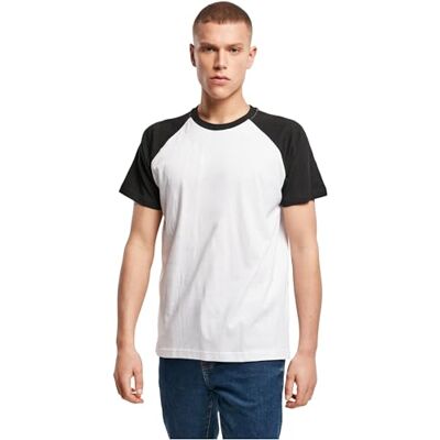 Build Your Brand Raglan Contrast Tee, XXL, White Black Build Your Brand Raglan Contrast Tee, XXL, White Black