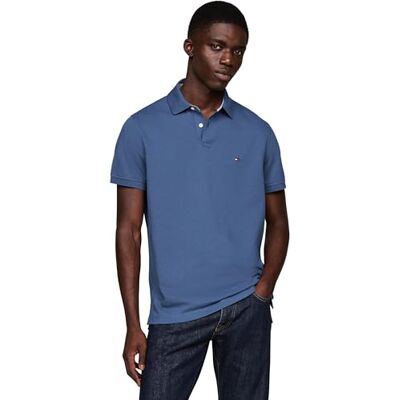 Tommy Hilfiger Herren Poloshirt Kurzarm 1985 Regular Fit, Blau (Aegean Sea), XXL Tommy Hilfiger Herren Poloshirt Kurzarm 1985 Regular Fit, Blau (Aegean Sea), XXL