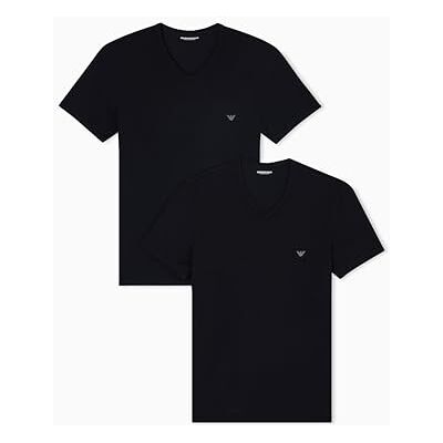 Giorgio Armani Herren-T-Shirt, V-Ausschnitt, 2er-Pack, schwarz/schwarz, L Giorgio Armani Herren-T-Shirt, V-Ausschnitt, 2er-Pack, schwarz/schwarz, L