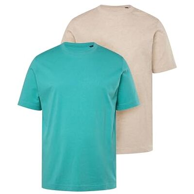 JP 1880 Herren große Größen Übergrößen Menswear L-8XL T-Shirts, Basic, 2er-Pack, Rundhals türkis 5XL 702637738-5XL JP 1880 Herren große Größen Übergrößen Menswear L-8XL T-Shirts, Basic, 2er-Pack, Rundhals türkis 5XL 702637738-5XL