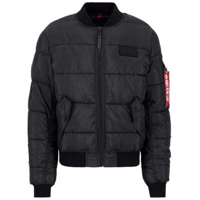 Alpha MA-1 Puffer Bomber Bomberjacke für Herren Black Alpha MA-1 Puffer Bomber Bomberjacke für Herren Black