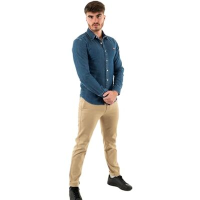 Levi's Herren Hemd Battery Housemark mit Logo, Slim Fit, Blau (Soft Chambray Blue), XS Levi's Herren Hemd Battery Housemark mit Logo, Slim Fit, Blau (Soft Chambray Blue), XS