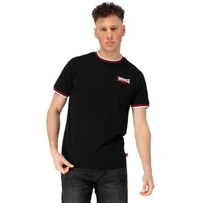 Lonsdale Herren T-Shirt schmale Passform QUIN M, Black/Red/White Lonsdale Herren T-Shirt schmale Passform QUIN M, Black/Red/White