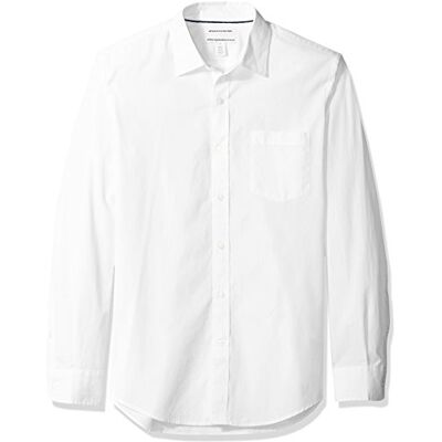 Amazon Essentials Herren Langärmeliges Business Hemd aus Popeline Schmale Passform, Weiß, XL Amazon Essentials Herren Langärmeliges Business Hemd aus Popeline Schmale Passform, Weiß, XL