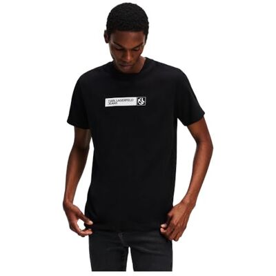 KARL LAGERFELD JEANS Men Slim Graphic T-Shirt Black L KARL LAGERFELD JEANS Men Slim Graphic T-Shirt Black L