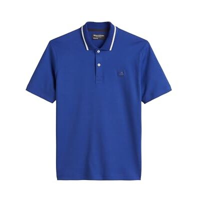 Marc O' Polo Herren Kurzarm-Poloshirt aus Bio-Baumwolle Regular Fit, Blau (Venom Blue), 3XL Marc O' Polo Herren Kurzarm-Poloshirt aus Bio-Baumwolle Regular Fit, Blau (Venom Blue), 3XL