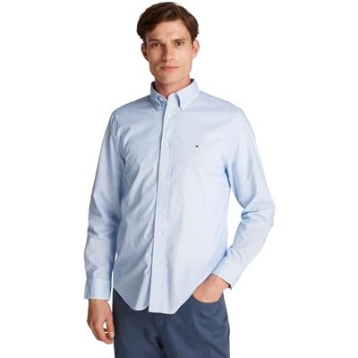 Tommy Hilfiger Herren Hemd Flex Poplin Fake Solid Regular Fit, Blau (Optic White PRT), 3XL Tommy Hilfiger Herren Hemd Flex Poplin Fake Solid Regular Fit, Blau (Optic White PRT), 3XL