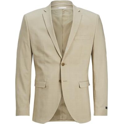 JACK & JONES Herren Jprsolaris Check Blazer Sn Anzugsjacke, Travertine/Checks:super Slim Fit, 52 JACK & JONES Herren Jprsolaris Check Blazer Sn Anzugsjacke, Travertine/Checks:super Slim Fit, 52