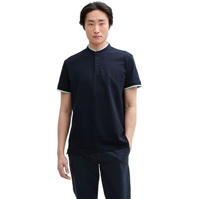 TOM TAILOR T-Shirt in Melange-Optik, Navy Mint Space dye, XXL TOM TAILOR T-Shirt in Melange-Optik, Navy Mint Space dye, XXL
