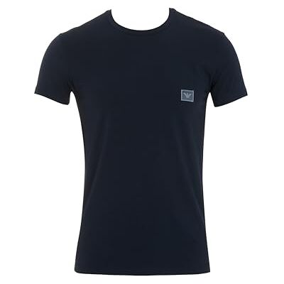 Giorgio Armani Herren Shiny Logoband Crew Neck T-Shirt Blau M Slim Fit, blau, M Giorgio Armani Herren Shiny Logoband Crew Neck T-Shirt Blau M Slim Fit, blau, M