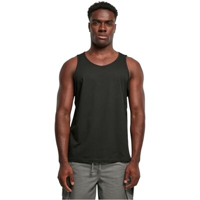 Build Your Brand Herren Basic Tank Top – Sportliches ärmelloses T-Shirt aus Baumwolle mit Rundhals für Training Gym Fitness Sommer und Casual Streetwear,Schwarz,XS Build Your Brand Herren Basic Tank Top – Sportliches ärmelloses T-Shirt aus Baumwolle mit Rundhals für Training Gym Fitness Sommer und Casual Streetwear,Schwarz,XS