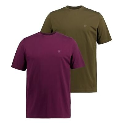 JP 1880 Herren große Größen Übergrößen Menswear L-8XL T-Shirts, Basic, 2er-Pack, Rundhals aubergine 3XL 702637540-3XL JP 1880 Herren große Größen Übergrößen Menswear L-8XL T-Shirts, Basic, 2er-Pack, Rundhals aubergine 3XL 702637540-3XL