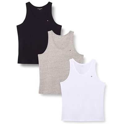 Tommy Hilfiger Men's 3P Tank Top UM0UM03867 Tank Top, Multi (Grey Heather/Black/White), L Tommy Hilfiger Men's 3P Tank Top UM0UM03867 Tank Top, Multi (Grey Heather/Black/White), L