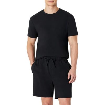 Amazon Essentials Herren Schlafanzug aus Baumwoll-Modal, Kurzärmeliges T-Shirt mit Shorts Amazon Essentials Herren Schlafanzug aus Baumwoll-Modal, Kurzärmeliges T-Shirt mit Shorts