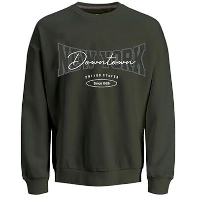 JJ REBEL Herren Jrebnewyork Crew Neck Sn Sweatshirt, Grau, S EU JJ REBEL Herren Jrebnewyork Crew Neck Sn Sweatshirt, Grau, S EU