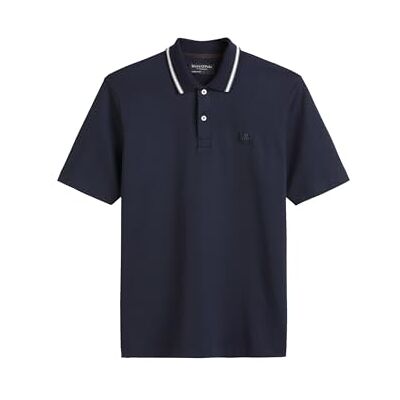 Marc O' Polo Herren Kurzarm-Poloshirt aus Bio-Baumwolle Regular Fit, Blau (Dark Navy), S Marc O' Polo Herren Kurzarm-Poloshirt aus Bio-Baumwolle Regular Fit, Blau (Dark Navy), S