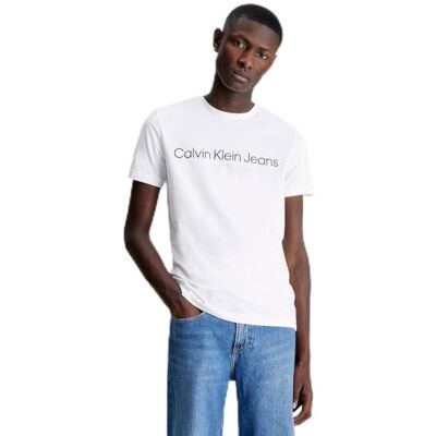 Calvin Herren T-Shirt Kurzarm Core Institutional Logo Slim Tee Rundhalsausschnitt, Weiß (Bright White), 3XL Calvin Herren T-Shirt Kurzarm Core Institutional Logo Slim Tee Rundhalsausschnitt, Weiß (Bright White), 3XL