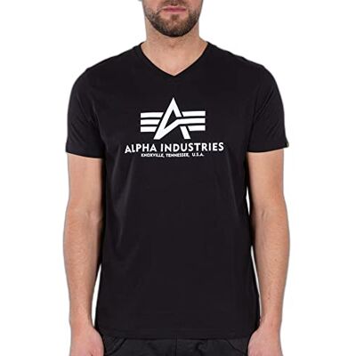 Alpha Basic V-Neck T T-Shirt für Herren Black Alpha Basic V-Neck T T-Shirt für Herren Black
