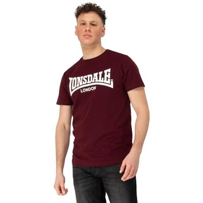 Lonsdale Herren T-Shirt Normale Passform FULWOOD L, Oxblood/Ecru Lonsdale Herren T-Shirt Normale Passform FULWOOD L, Oxblood/Ecru
