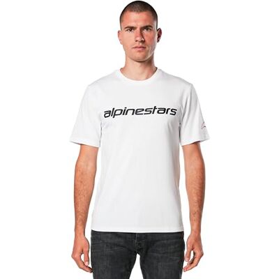 Alpinestars Herren T-Shirt Linear Wordmark Csf Tee Kurzarmshirt für Männer mit Rundhalsausschnitt Weiß/Rot/Schwarz M Alpinestars Herren T-Shirt Linear Wordmark Csf Tee Kurzarmshirt für Männer mit Rundhalsausschnitt Weiß/Rot/Schwarz M