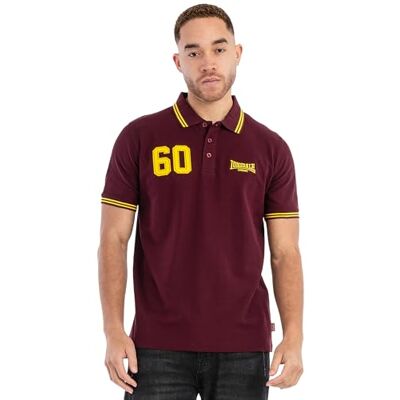 Lonsdale Herren Poloshirt Normale Passform HELLISTER 3XL, Oxblood/Yellow Lonsdale Herren Poloshirt Normale Passform HELLISTER 3XL, Oxblood/Yellow
