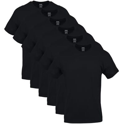 Gildan Herren Crew T-Shirts, Multipack, Style G1100 Unterwäsche, Schwarz (6er-Pack), Groß Gildan Herren Crew T-Shirts, Multipack, Style G1100 Unterwäsche, Schwarz (6er-Pack), Groß