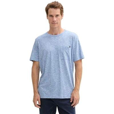 TOM TAILOR Herren T-Shirt mit Brusttasche, 36806 Midsummer Blue Stripe, M TOM TAILOR Herren T-Shirt mit Brusttasche, 36806 Midsummer Blue Stripe, M