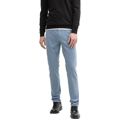 TOM TAILOR Herren Jersey Travis Slim Fit Chino Hose, 37648 Mystical Blue Two Tone, 33/32 TOM TAILOR Herren Jersey Travis Slim Fit Chino Hose, 37648 Mystical Blue Two Tone, 33/32