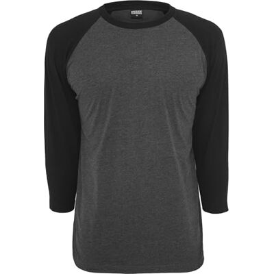 Urban Classics Herren Contrast 3/4 Sleeve Raglan Tee T Shirt, Cha/Blk, S EU Urban Classics Herren Contrast 3/4 Sleeve Raglan Tee T Shirt, Cha/Blk, S EU