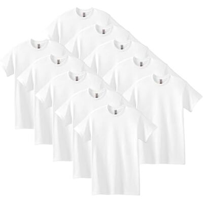 Gildan Unisex T-Shirt aus Schwerer Baumwolle Mehrfarbig,Stil G5000 T-Shirt, Weiß, L Gildan Unisex T-Shirt aus Schwerer Baumwolle Mehrfarbig,Stil G5000 T-Shirt, Weiß, L