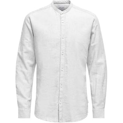 Only & Sons Herren Freizeit Hemd ONSCAIDEN SOLID Slim Fit XS S M L XL XXL, Größe:L, Farbe:White 22019173 Only & Sons Herren Freizeit Hemd ONSCAIDEN SOLID Slim Fit XS S M L XL XXL, Größe:L, Farbe:White 22019173