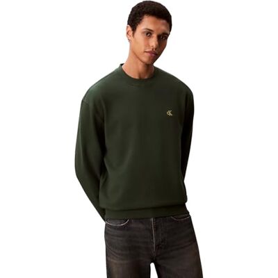 Calvin Herren LS EU 350TERRY Monogram CN SWTSH LV04RC296G Sweatshirts, Grün (Sycamore), S Calvin Herren LS EU 350TERRY Monogram CN SWTSH LV04RC296G Sweatshirts, Grün (Sycamore), S