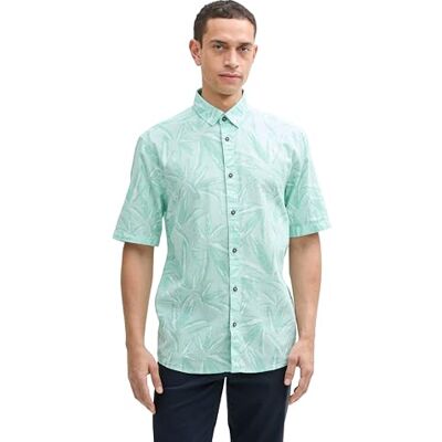 TOM TAILOR Regular Fit Hemd mit Logo-Stickerei, Grey Mint, L TOM TAILOR Regular Fit Hemd mit Logo-Stickerei, Grey Mint, L